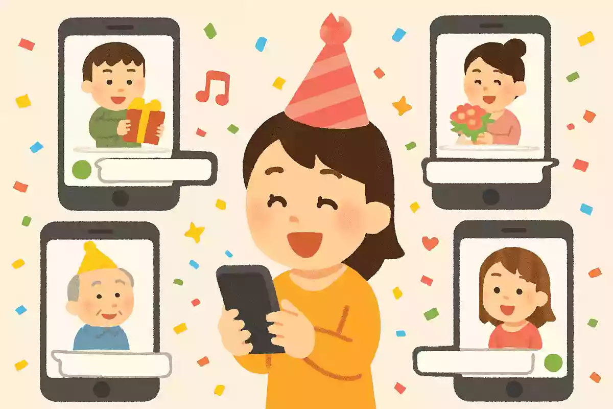 一斉にお祝いLINEを送る