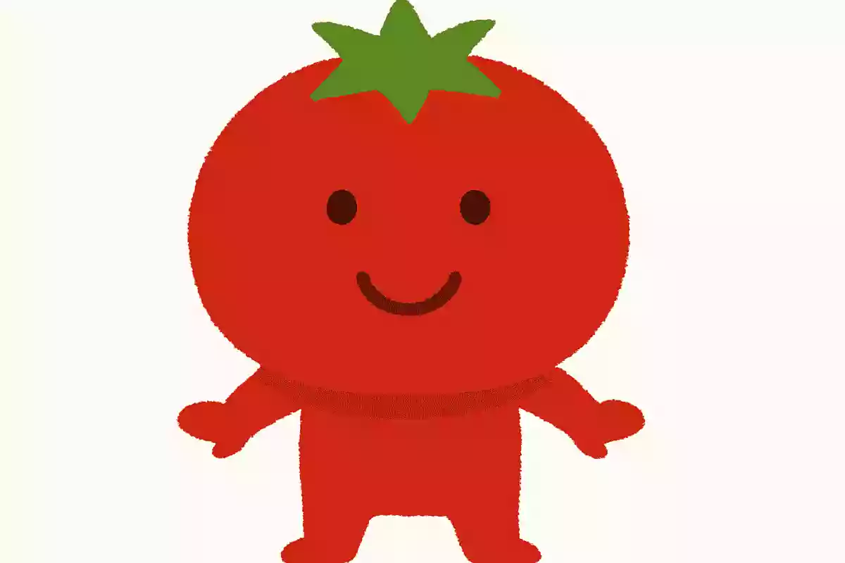 全身真っ赤で頭にみどりのギザギザ帽子をかぶっているまるいおやさいはなんでしょう？