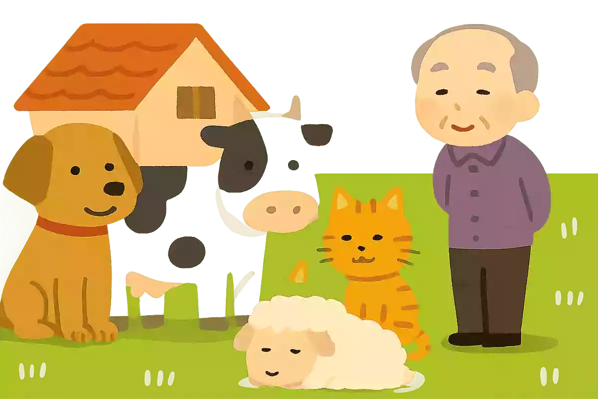 ある家には犬、牛、猫、羊がいました。飼い主に聞くと、この中に人が隣に来るとうつぶせになる動物がいるそうです。どれでしょうか？