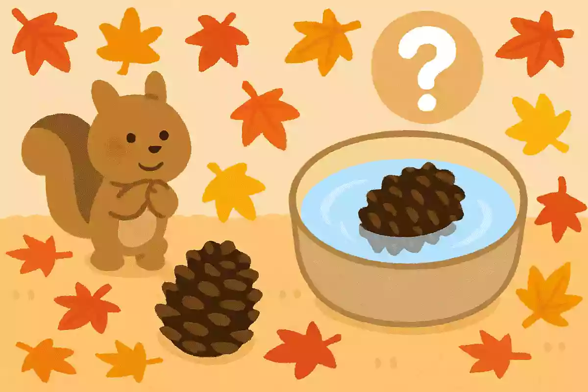 まつぼっくりは水につけるとどうなるでしょう?