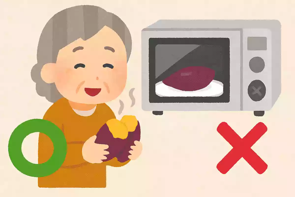 さつまいもは電子レンジで素早く加熱すると甘くなる。○か×か