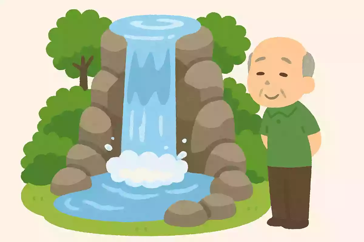 滝の上に 水現れて 落ちにけり