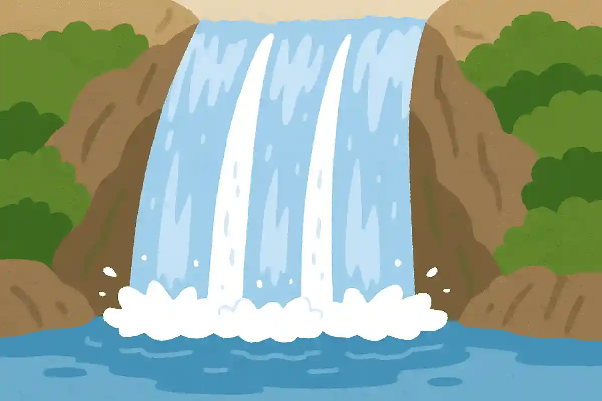 滝つぼ（滝の下の方）付近で、滝はいくつに分かれているでしょうか？