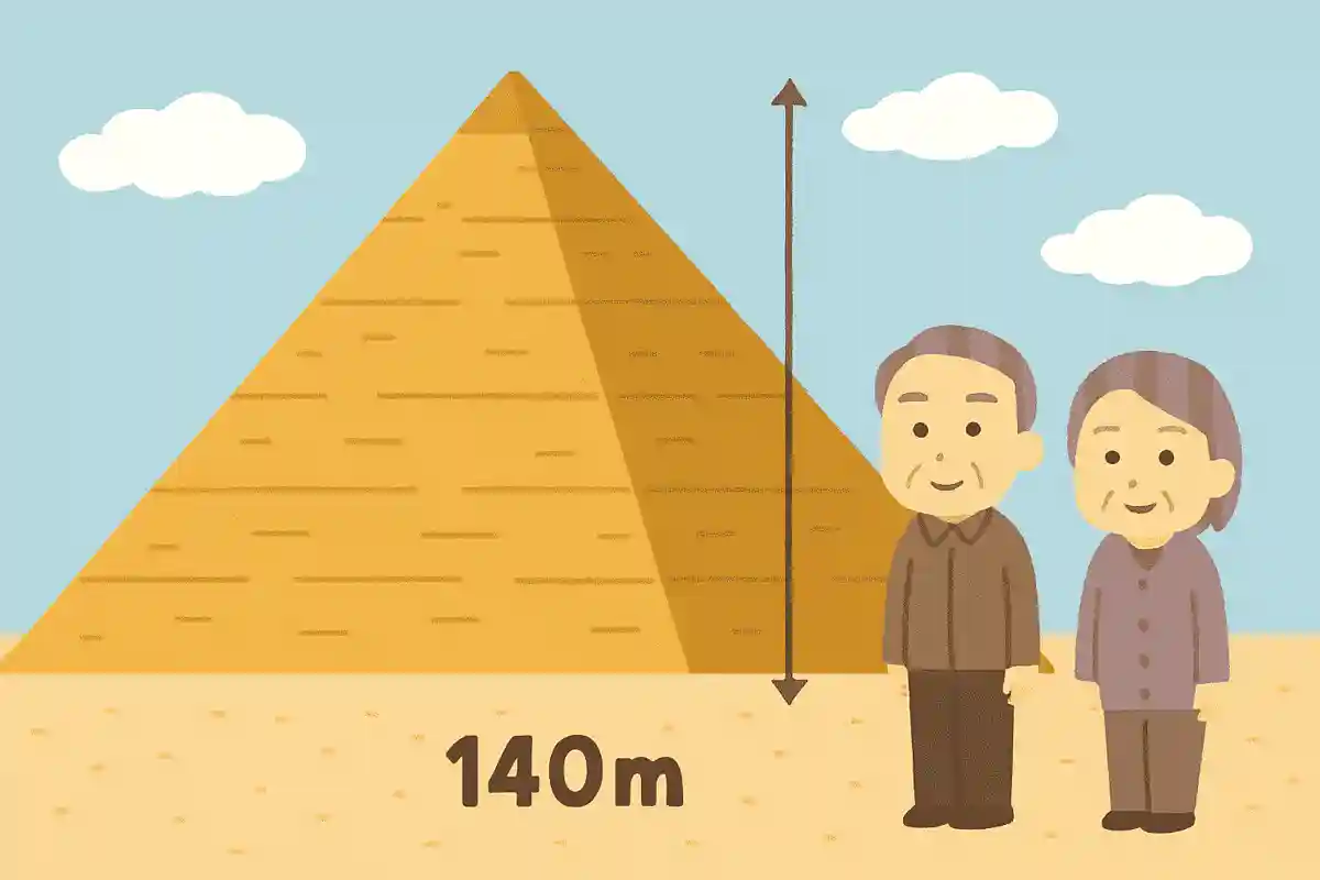 クフ王のピラミッドの高さはおよそ140メートル