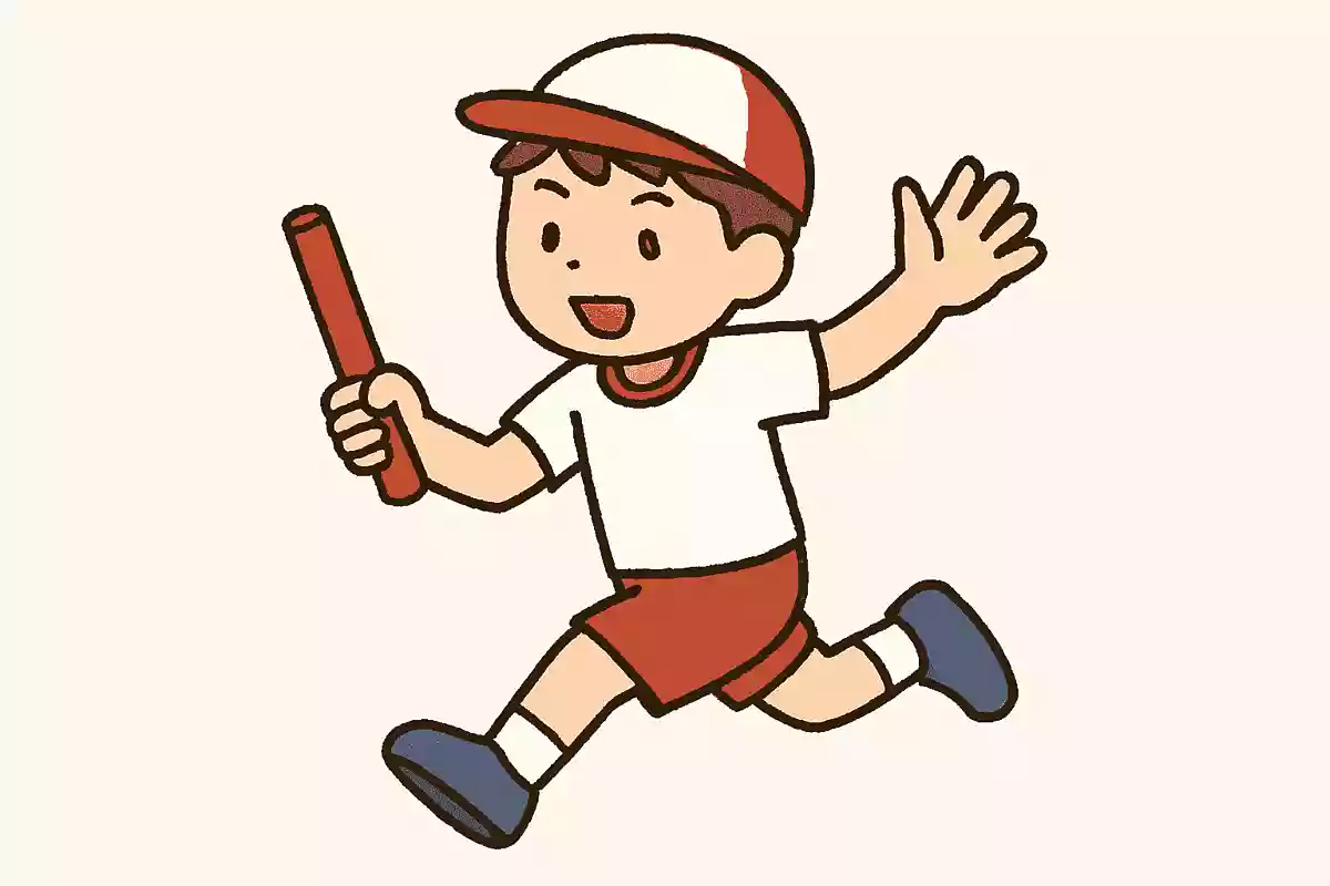 バトンを持たない手はパー