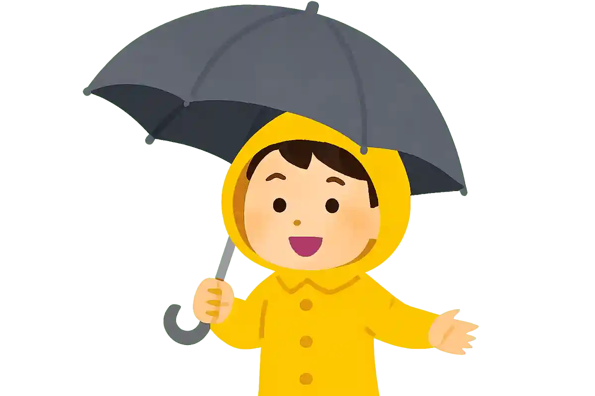 傘をさして、カッパも着たけど全然ぬれていないのはなぜでしょう？