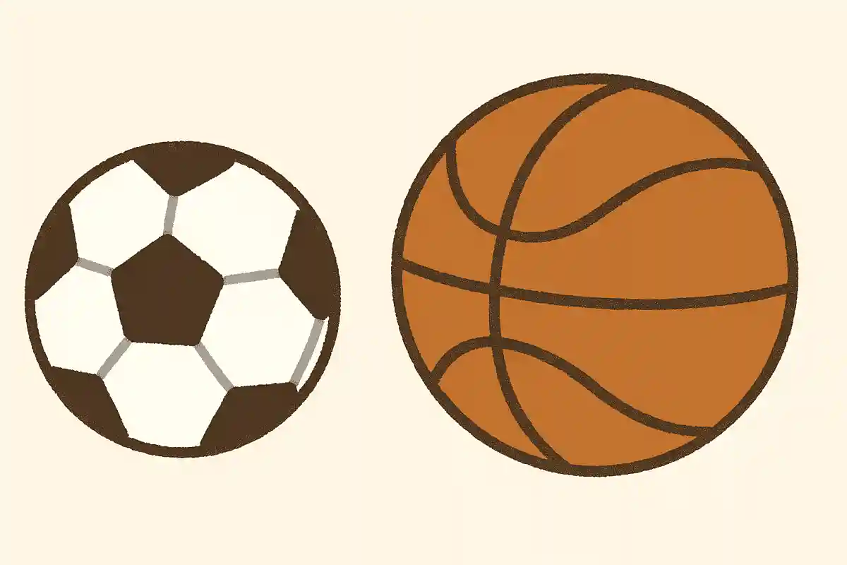 サッカーボールとバスケットボールはどちらが大きい？