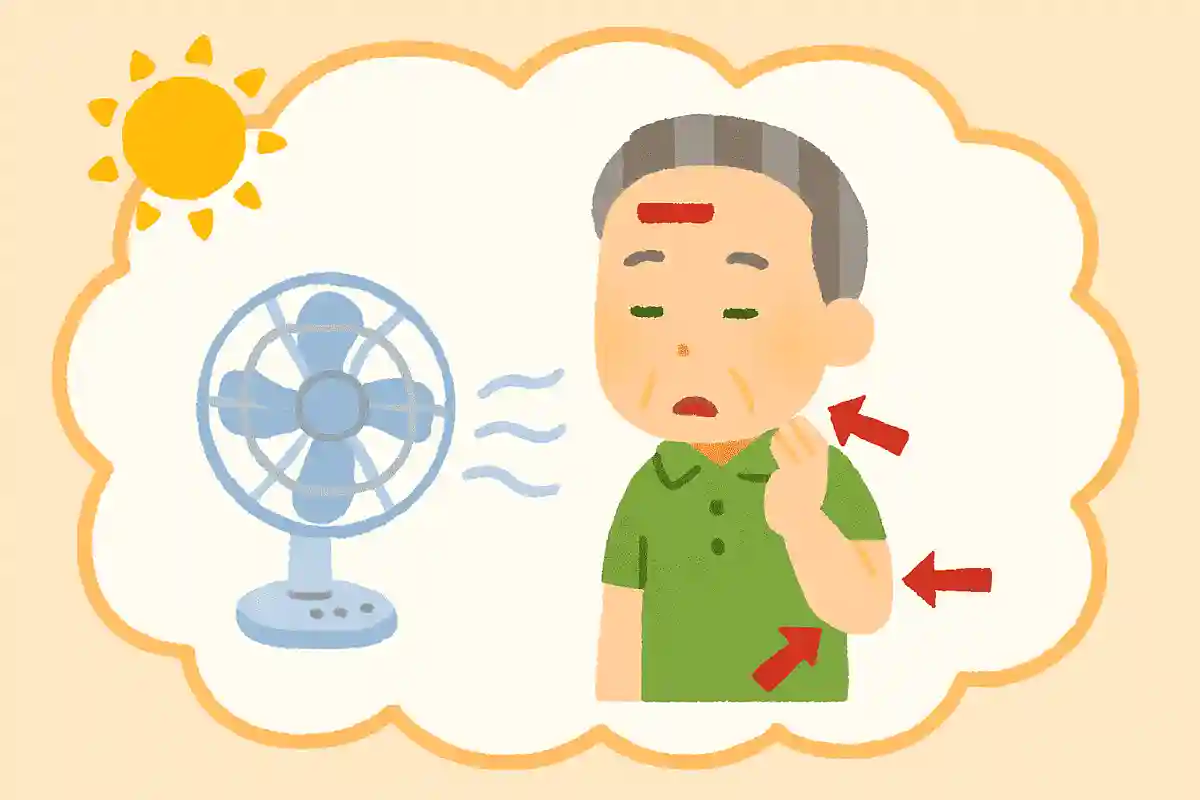 暑い日に回す扇風機は、体のどの部分を冷やすと効率よく体温を冷やすことができるでしょうか?