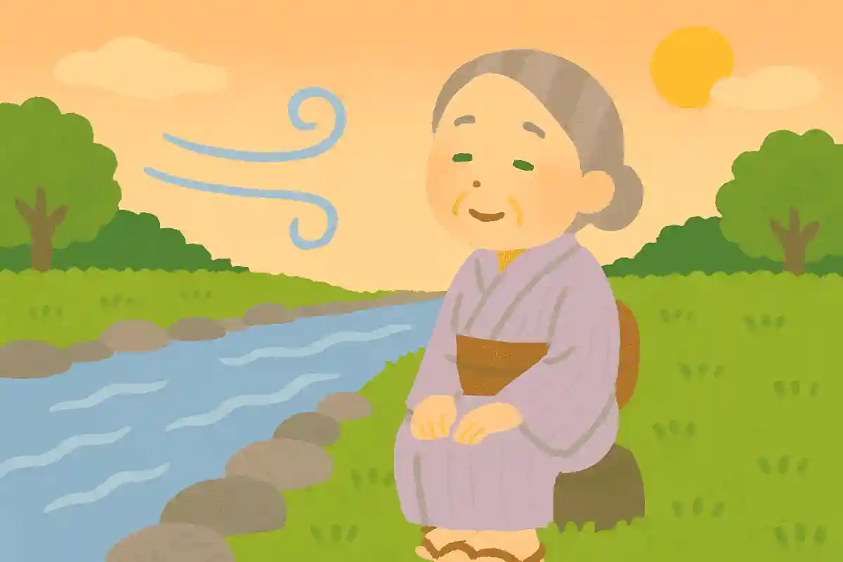 川風や 薄柿着たる 夕涼み