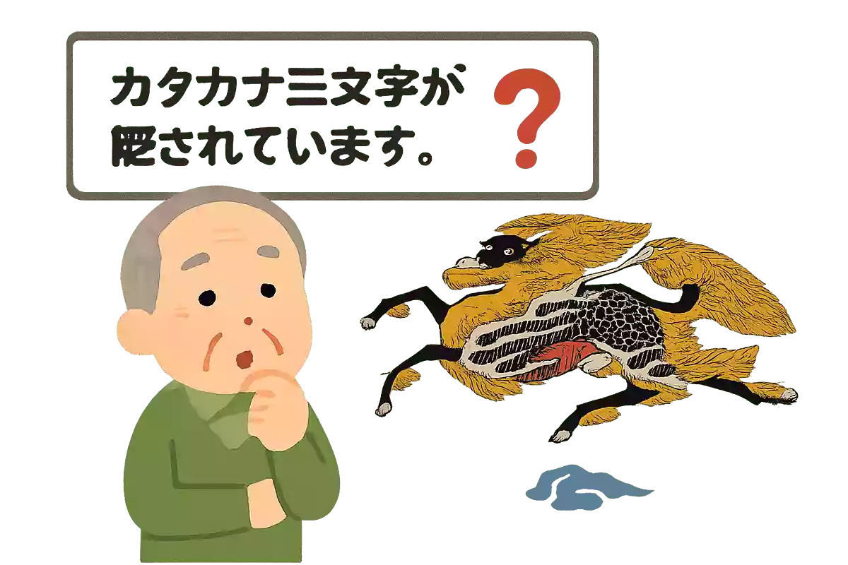 キリンビールのきりんのマークには、カタカナ三文字が隠されています。文字で何が書いてあるでしょうか？