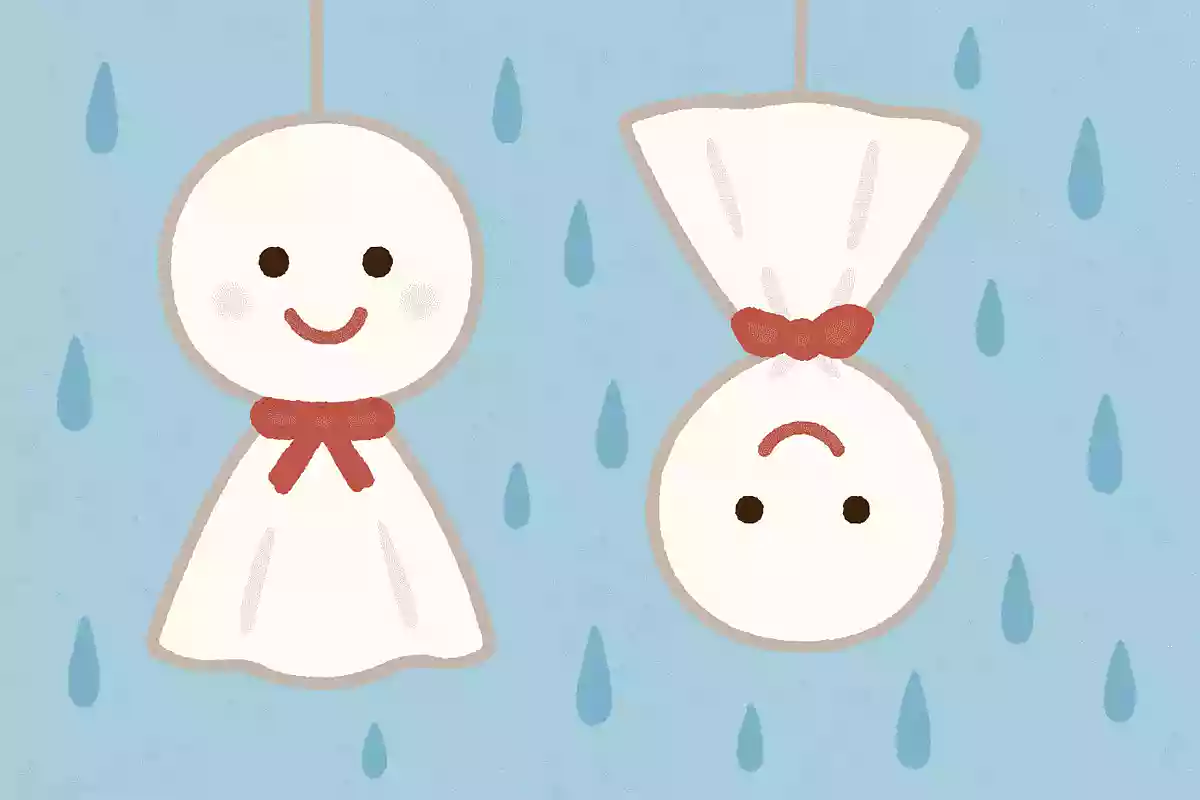 てるてる坊主はさかさまにすると雨乞いの意味になる