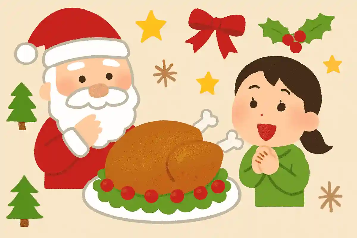 クリスマスの食べ物といえば日本ではチキンが定番ですが、さてアメリカでは？