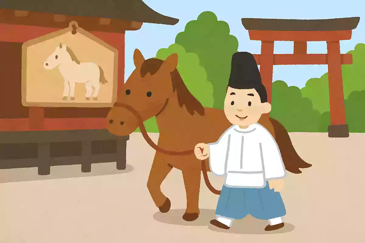 昔は絵馬ではなく生きた馬を奉納していた