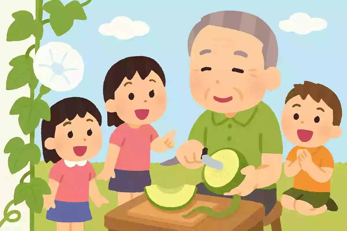 子供等よ 昼顔咲きぬ 瓜剥かん