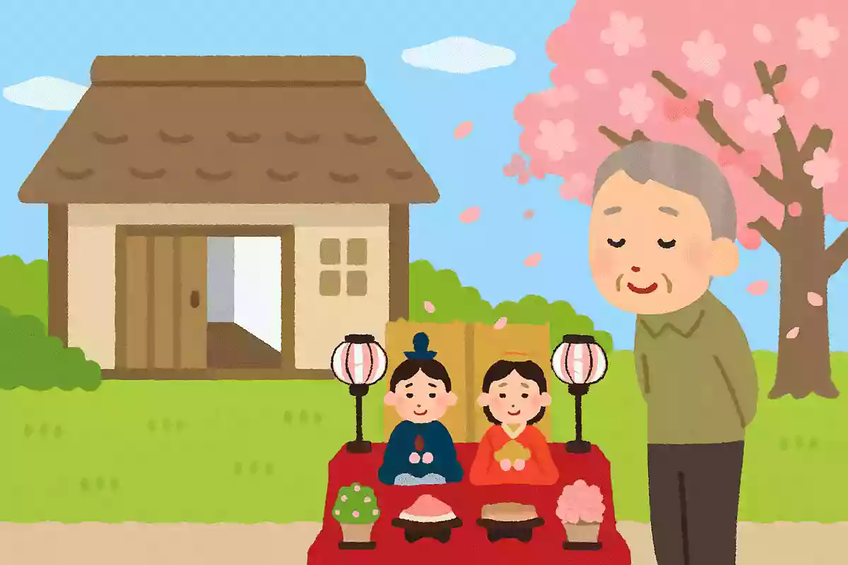 草の戸も 住み替はる代ぞ 雛の家