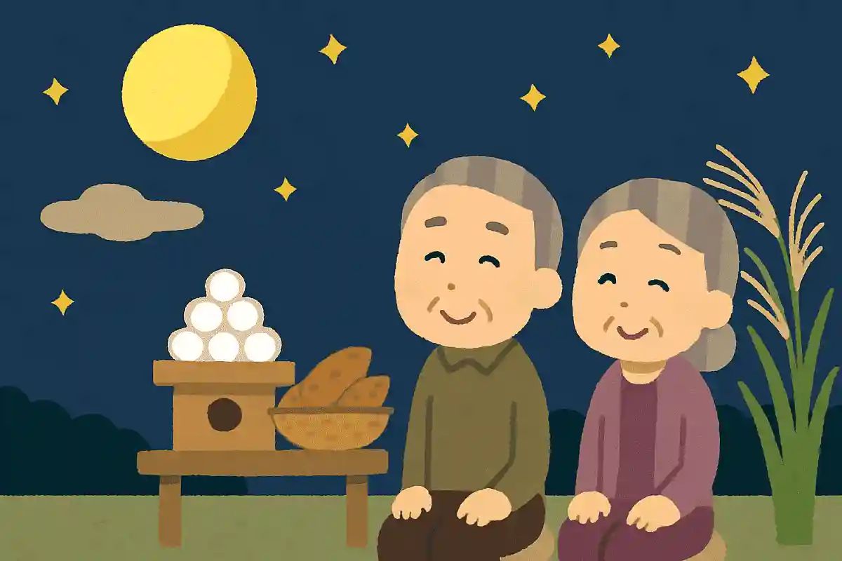 満月から少し欠けた月を見る、別名「豆名月」や「芋名月」と呼ばれるお月見のことを何というでしょうか?