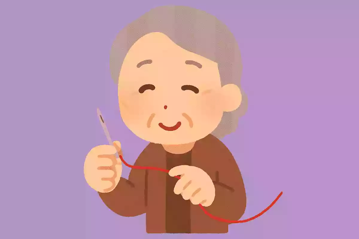 針に糸を通しやすくなる、背景の色は何色でしょうか？