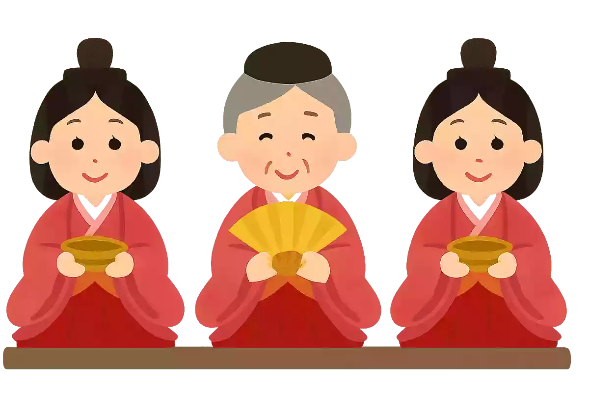 三人官女は1人だけ他の2人とは違うところがあります。何でしょうか?