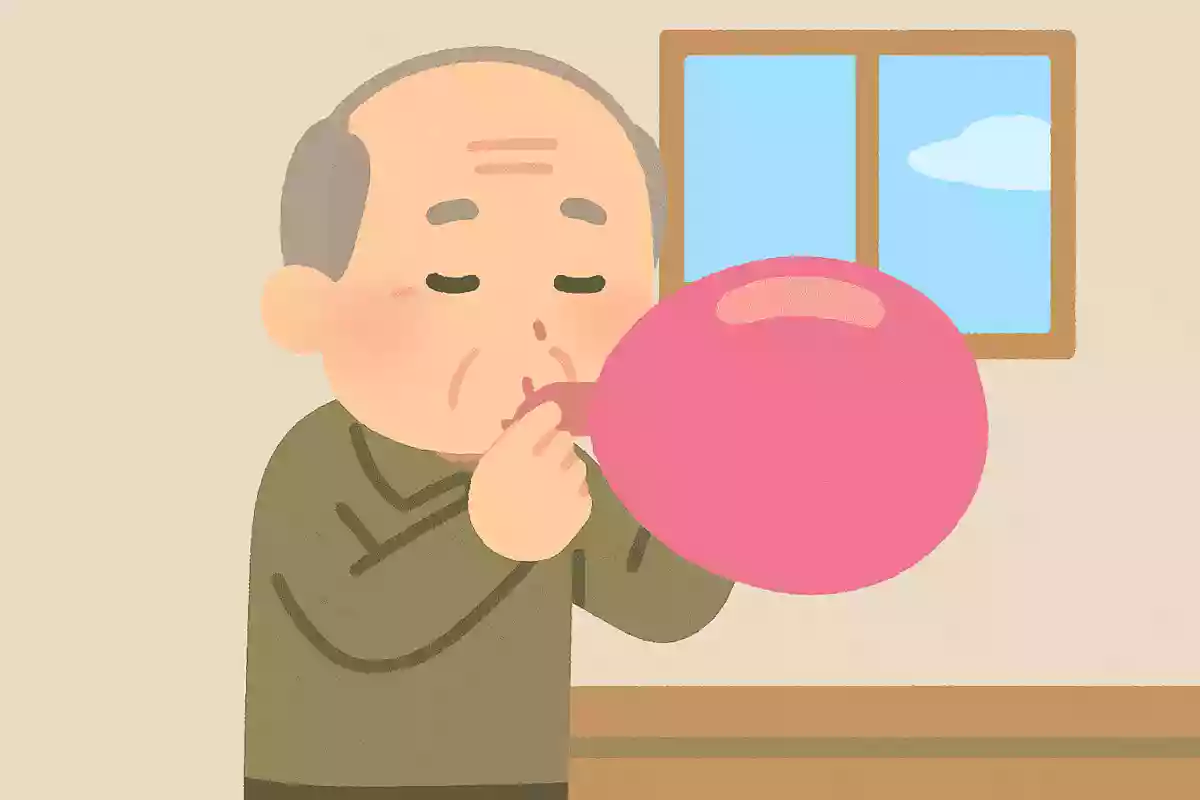1日にはく空気で風船が何個膨らませられるでしょうか。