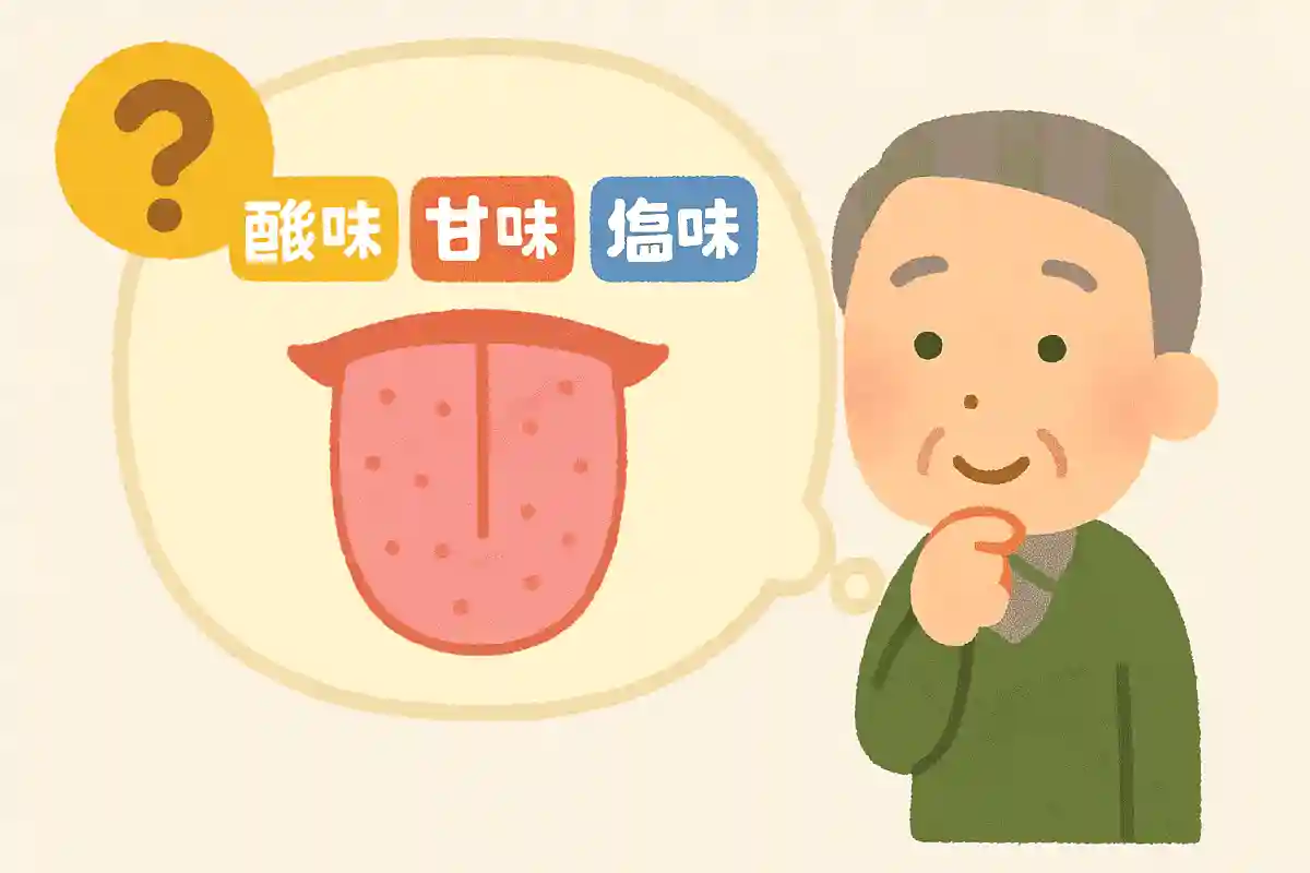 舌には「酸味」「甘味」「塩味」のほかに、もう一つ味覚が感知できます。もう一つは何でしょうか?