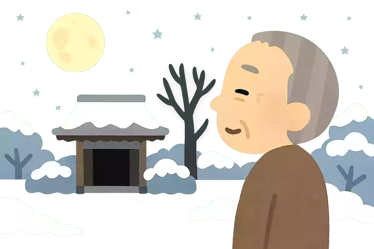 寒月や 門なき寺の 天高し