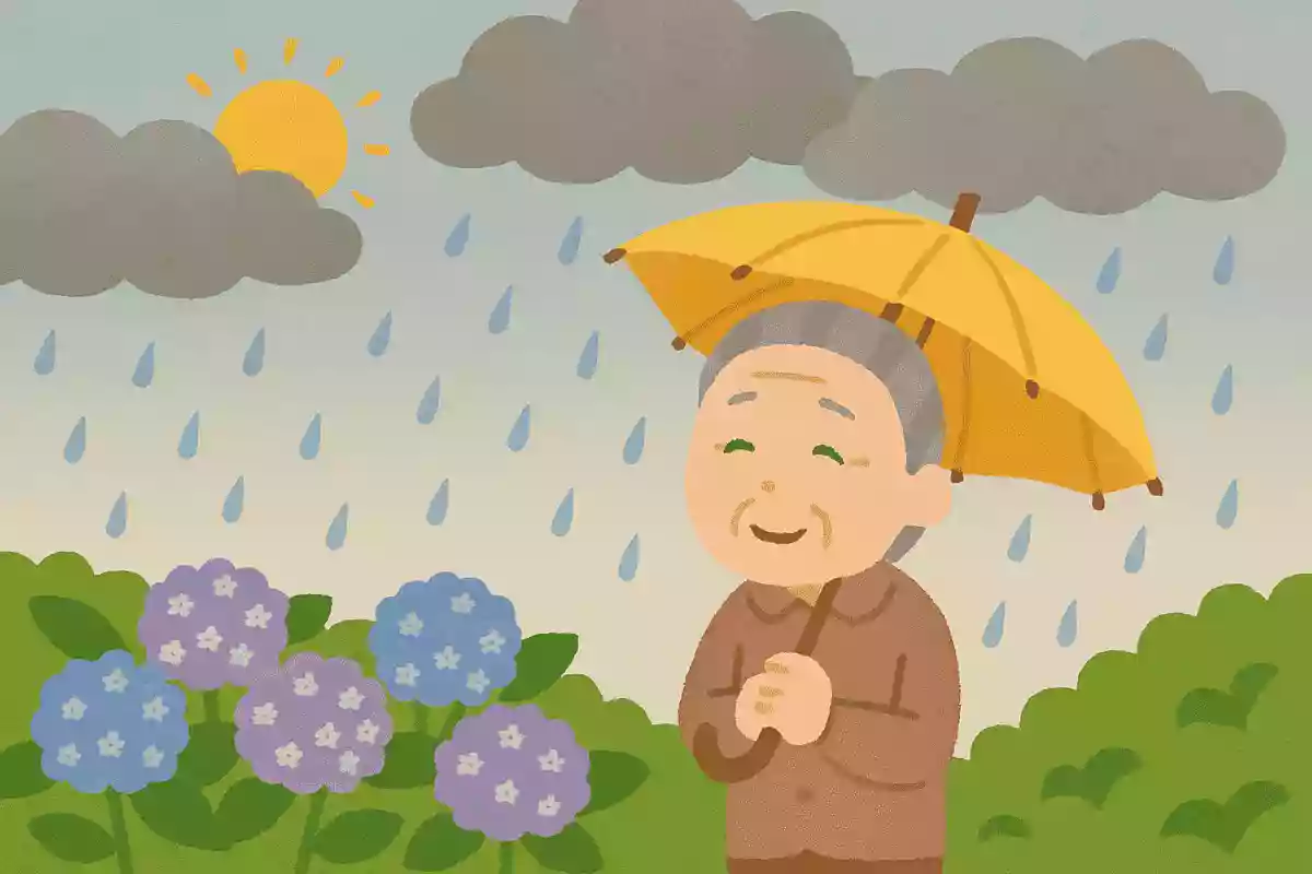 明らみて 一方暗し 梅雨の空