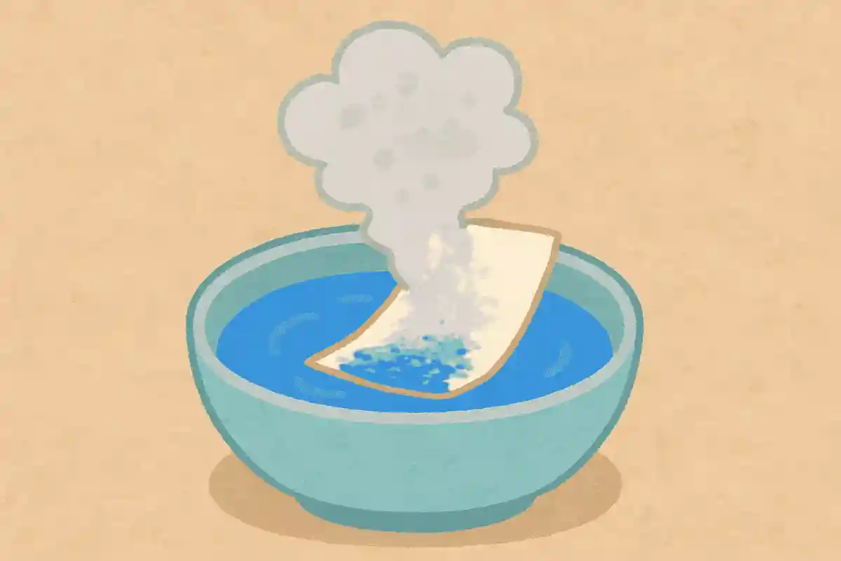 「晴れますように」と書いた紙を溶かす