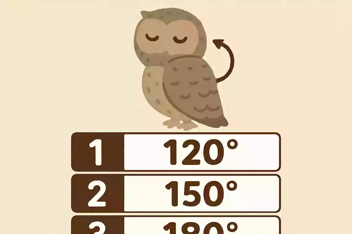 フクロウの首は最大でどのくらい回るでしょう?
