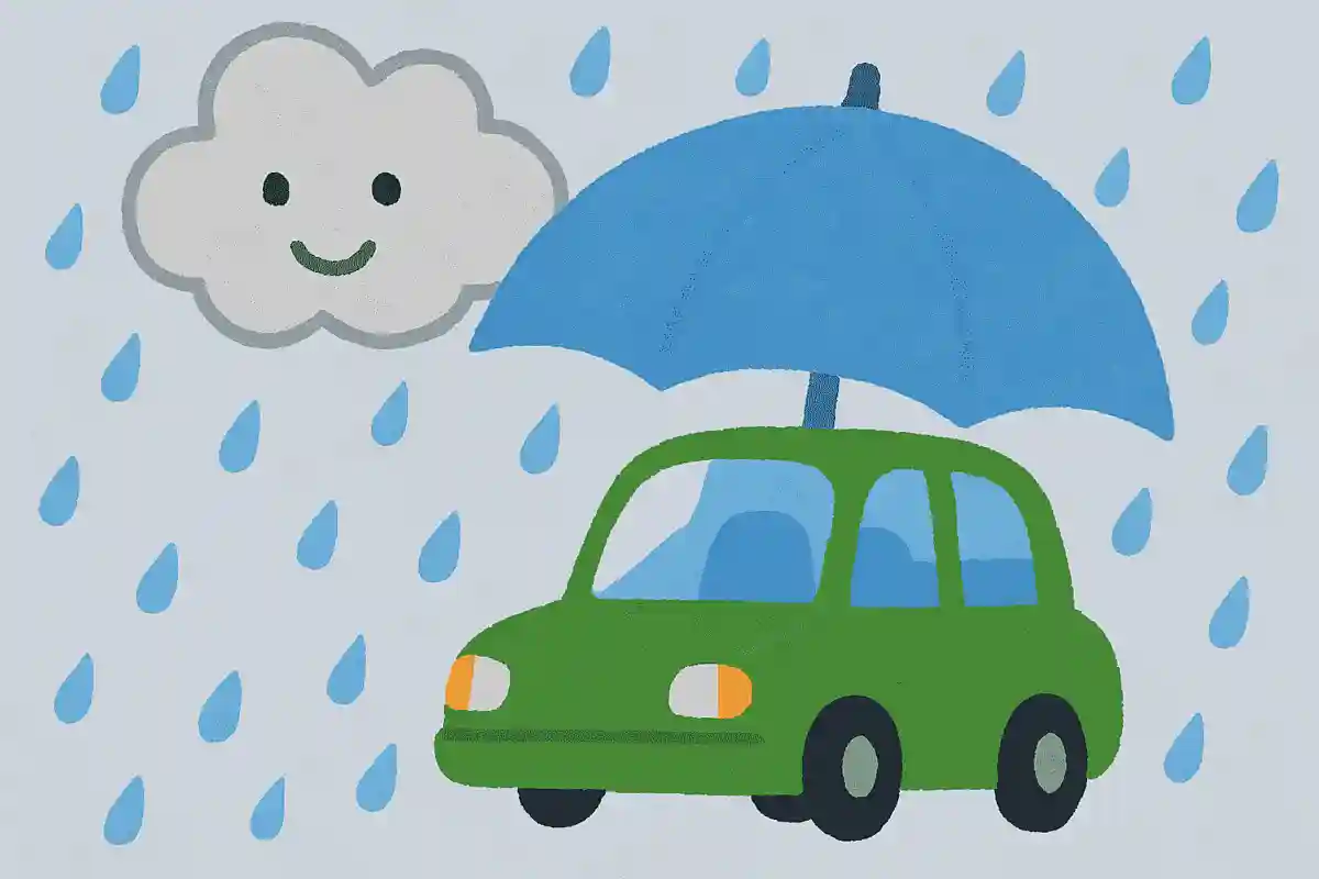 雨がふるといったりきたりする車にあるものなーんだ?