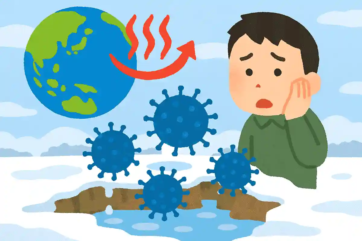 温暖化により永久凍土が融解すると、多くのウイルスが放出される