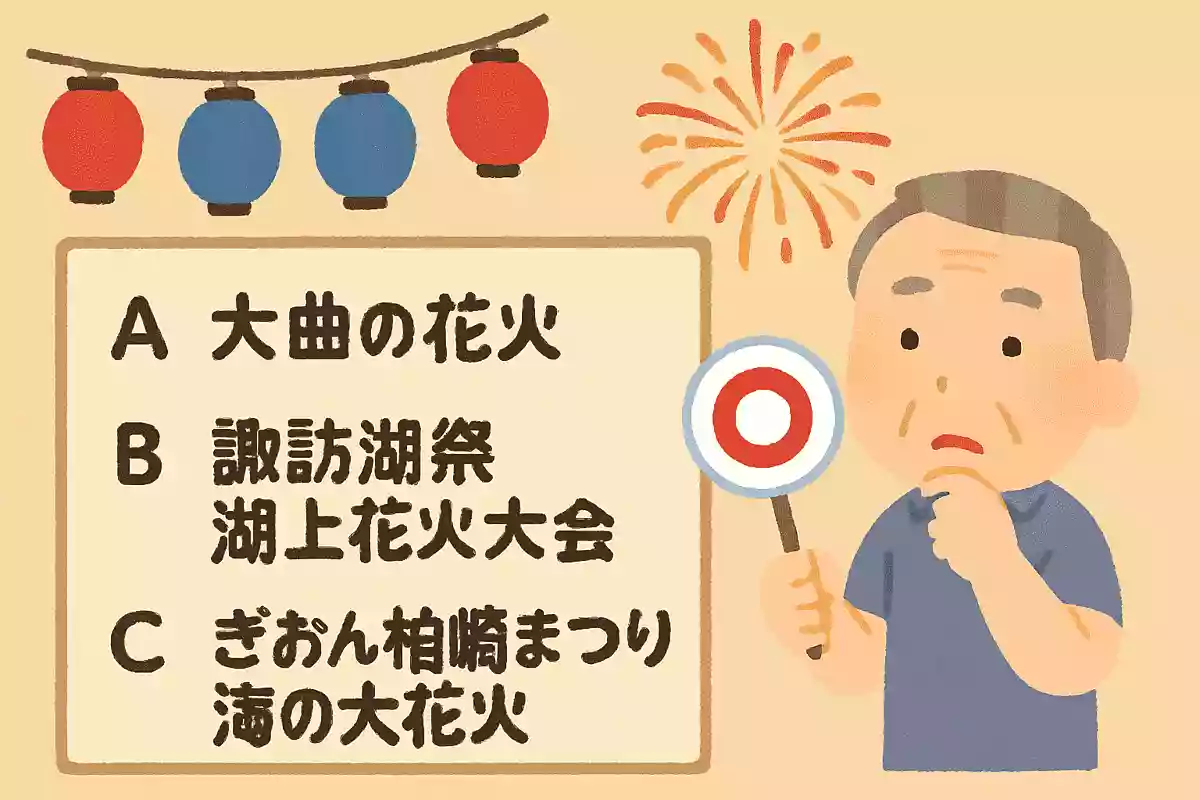 日本で最も歴史が古い花火大会は、次のうちどれでしょうか？