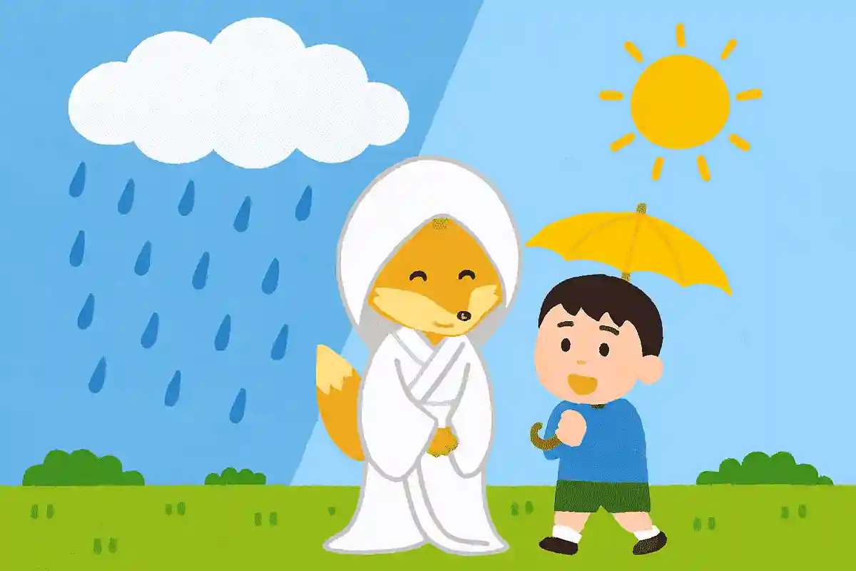 晴れているのに雨が降っている状況を何の嫁入りというでしょう？