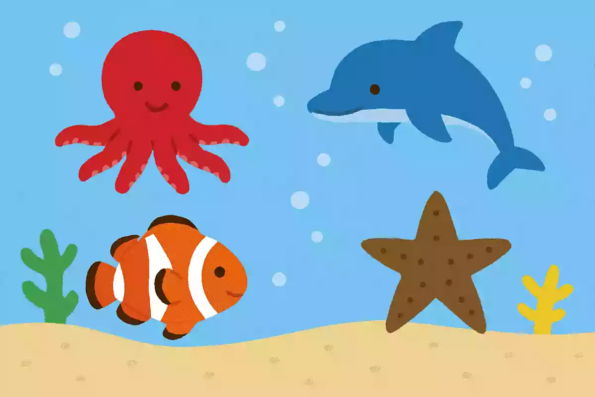 海の底を歩いて動く生き物は次のうちどれ？