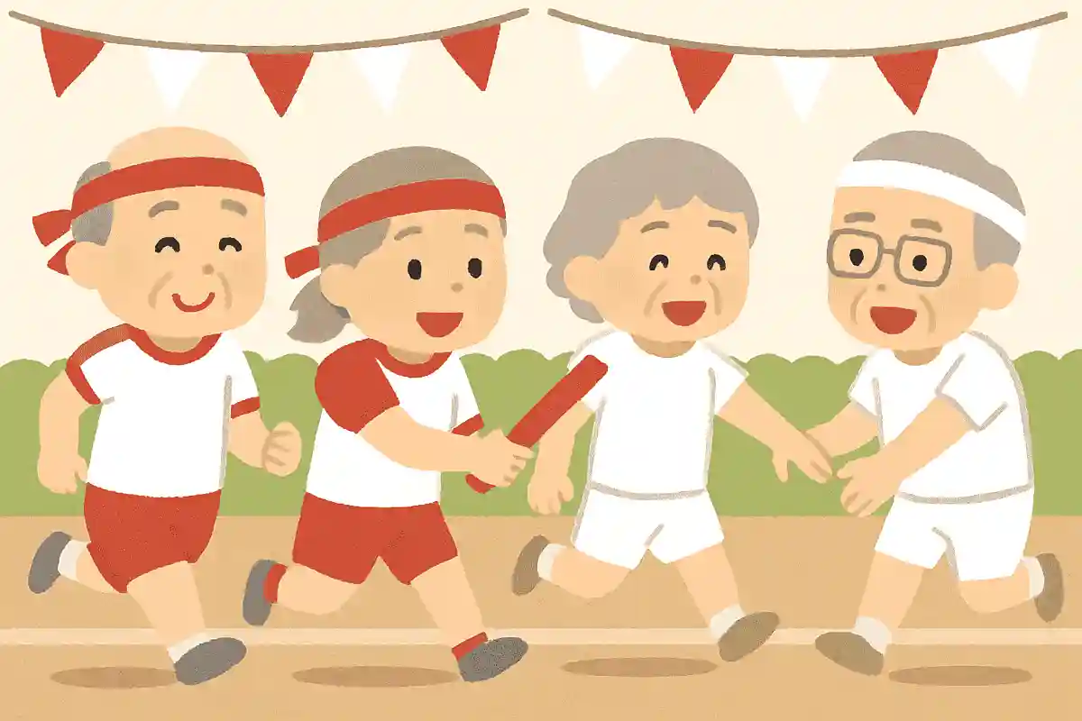 かけっこ、チーム、赤白