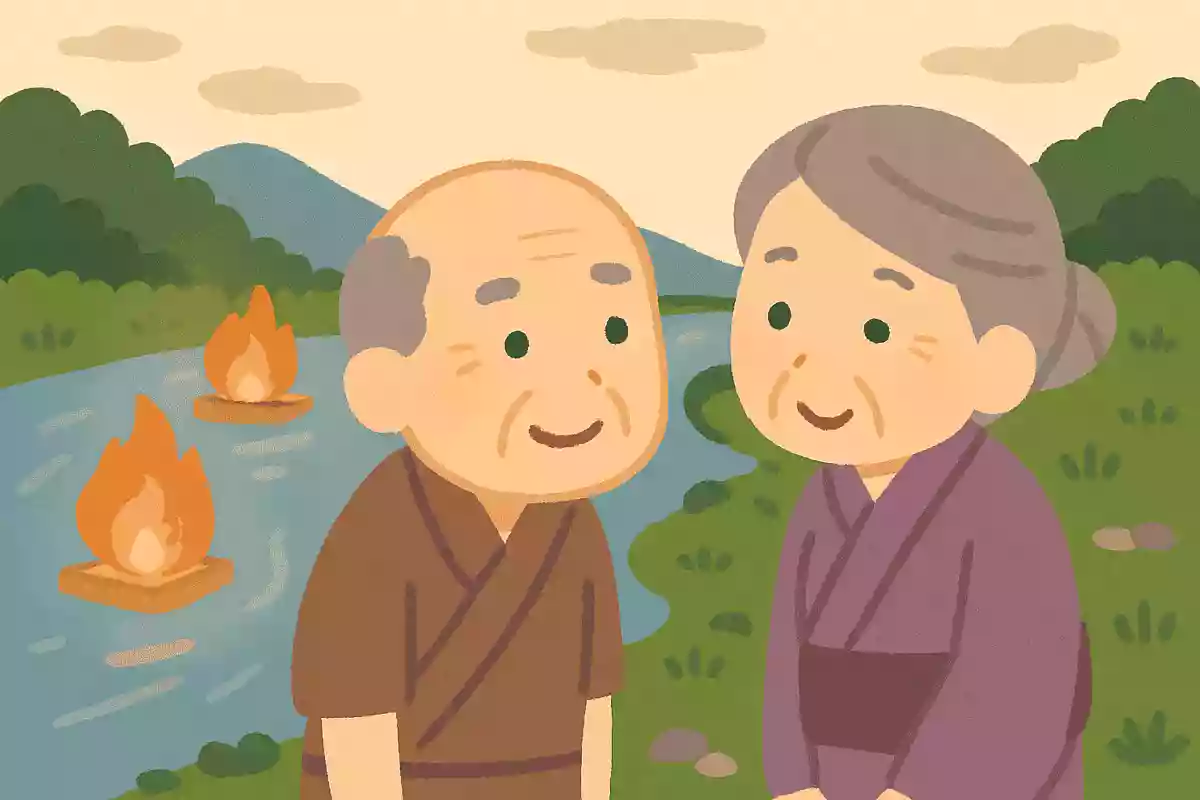 送り火や 顔覗きあふ 川むかひ炭太祇