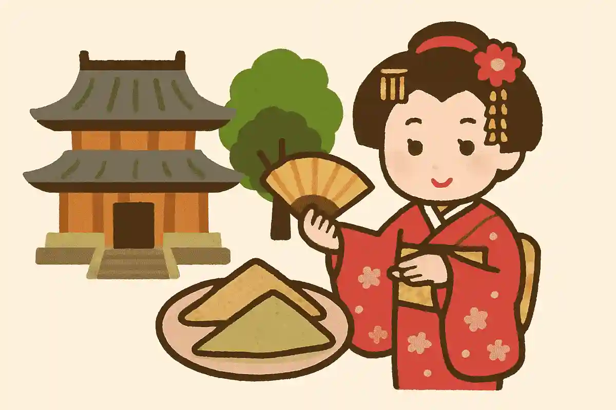 寺、舞妓さん、八つ橋