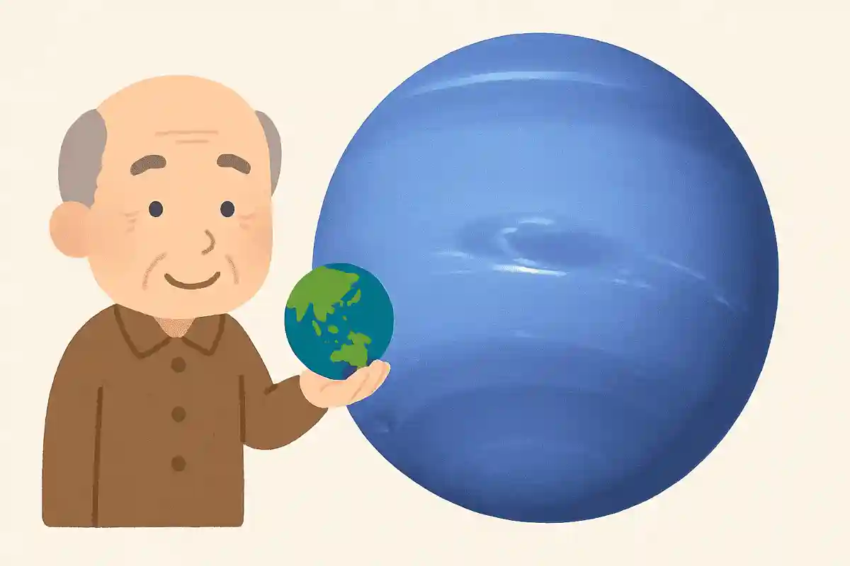 地球をボールにたとえると、海王星の中にいくつの地球が入るでしょうか？