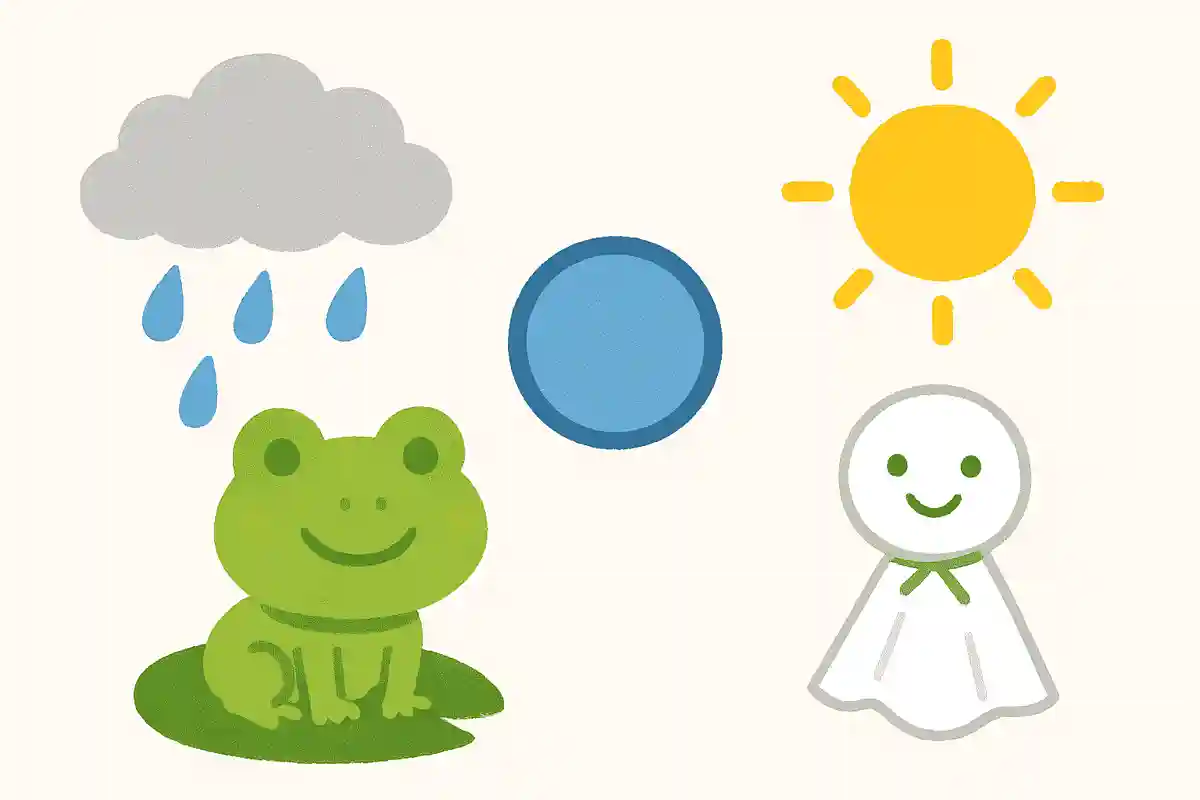 雨を表す天気記号はどれでしょう？