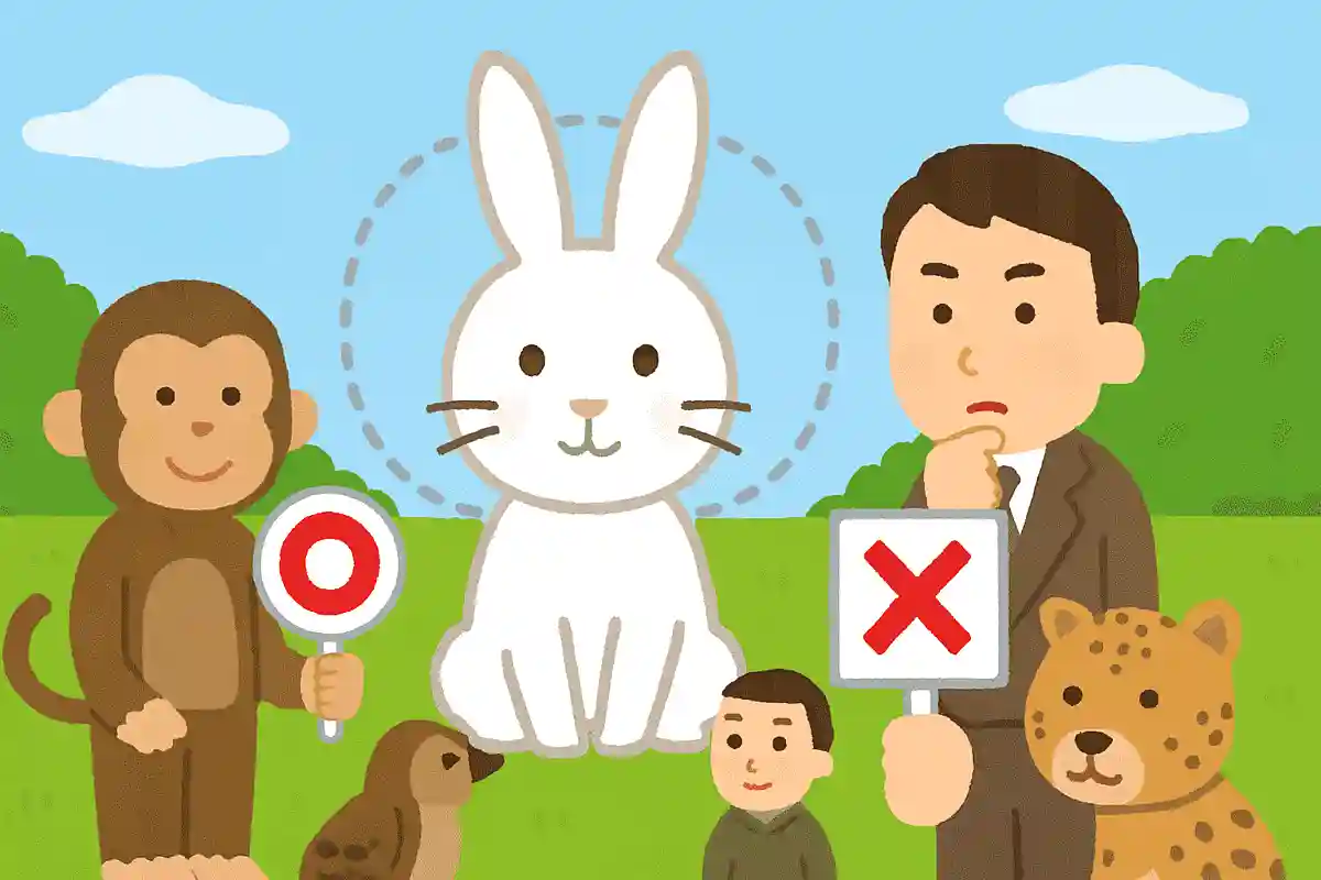 うさぎの視野はほぼ360度である