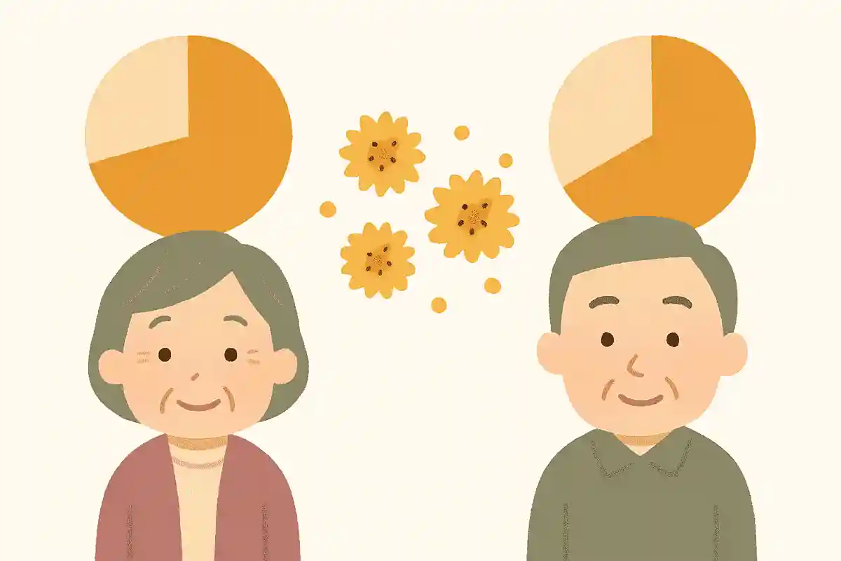 日本人における花粉症の人の割合を男女別にみると、どのような結果になったでしょうか？