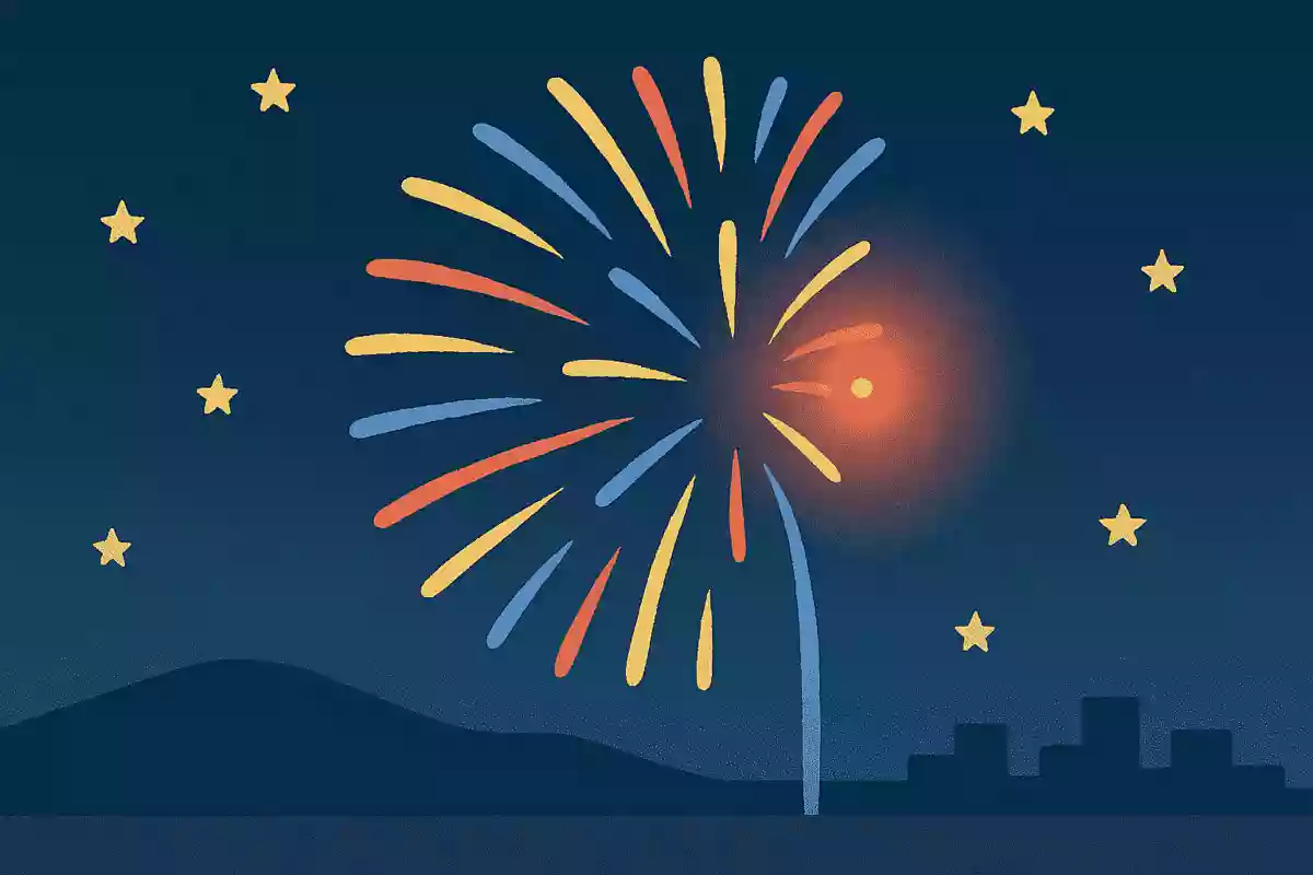 花火を横から見た時はどんな形に見えるでしょうか