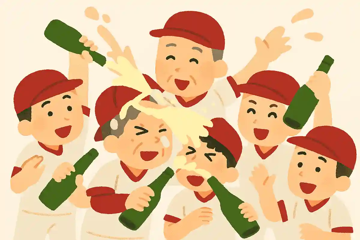 プロ野球の優勝が決まると、選手たちがお互いにある飲み物をかけ合うパフォーマンスをおこないます。その飲み物とは何でしょうか?