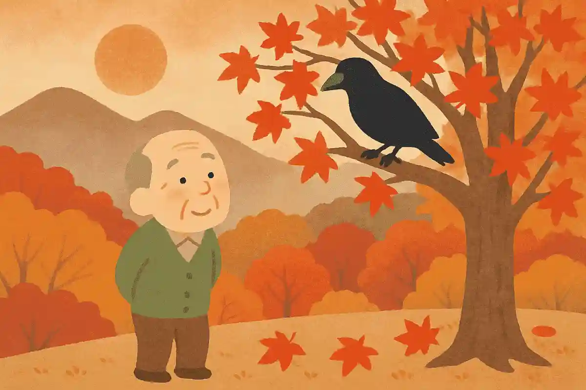 暮れさむく 紅葉に啼くや 山がらす加舎白雄