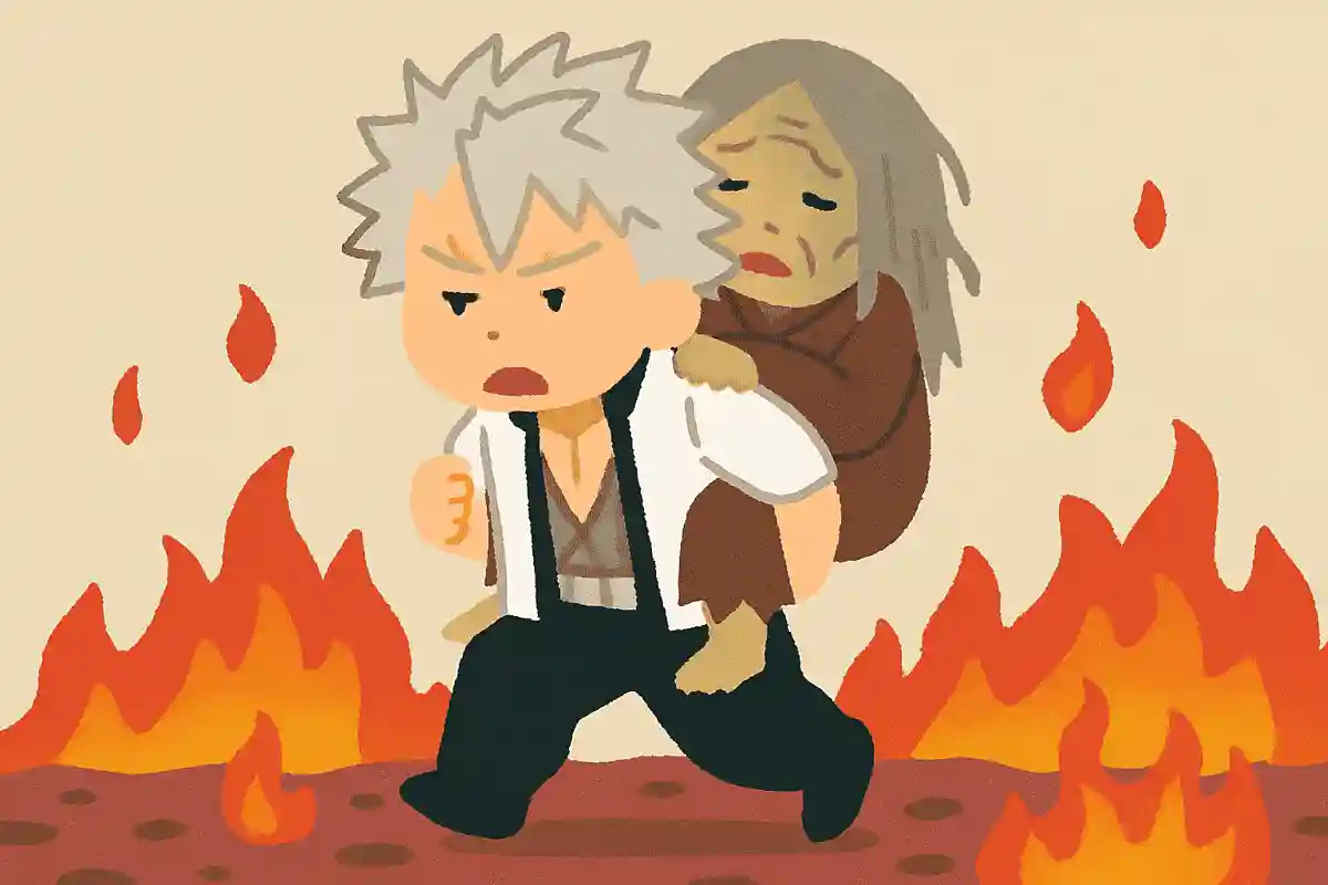 お袋背負って地獄を歩くよ