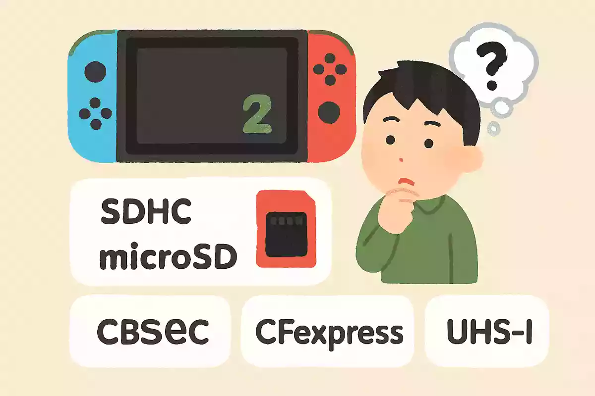 Nintendo Switch2で対応可能となった、高速なデータ転送を実現するメモリーカードの規格は次のうちどれでしょうか?NEW!