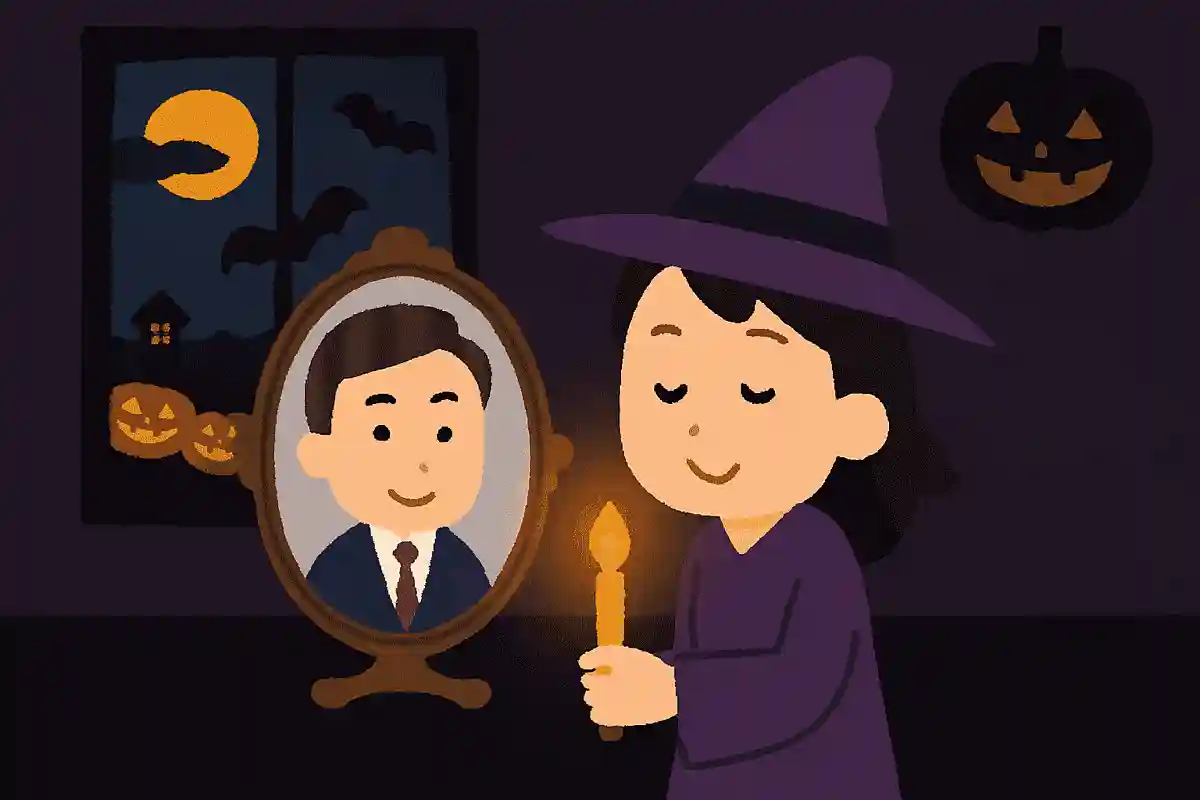 ハロウィンの夜に、明かりを消した部屋で「あるもの」を見ると結婚相手が見えるそうです。そのあるものとはなんでしょう？