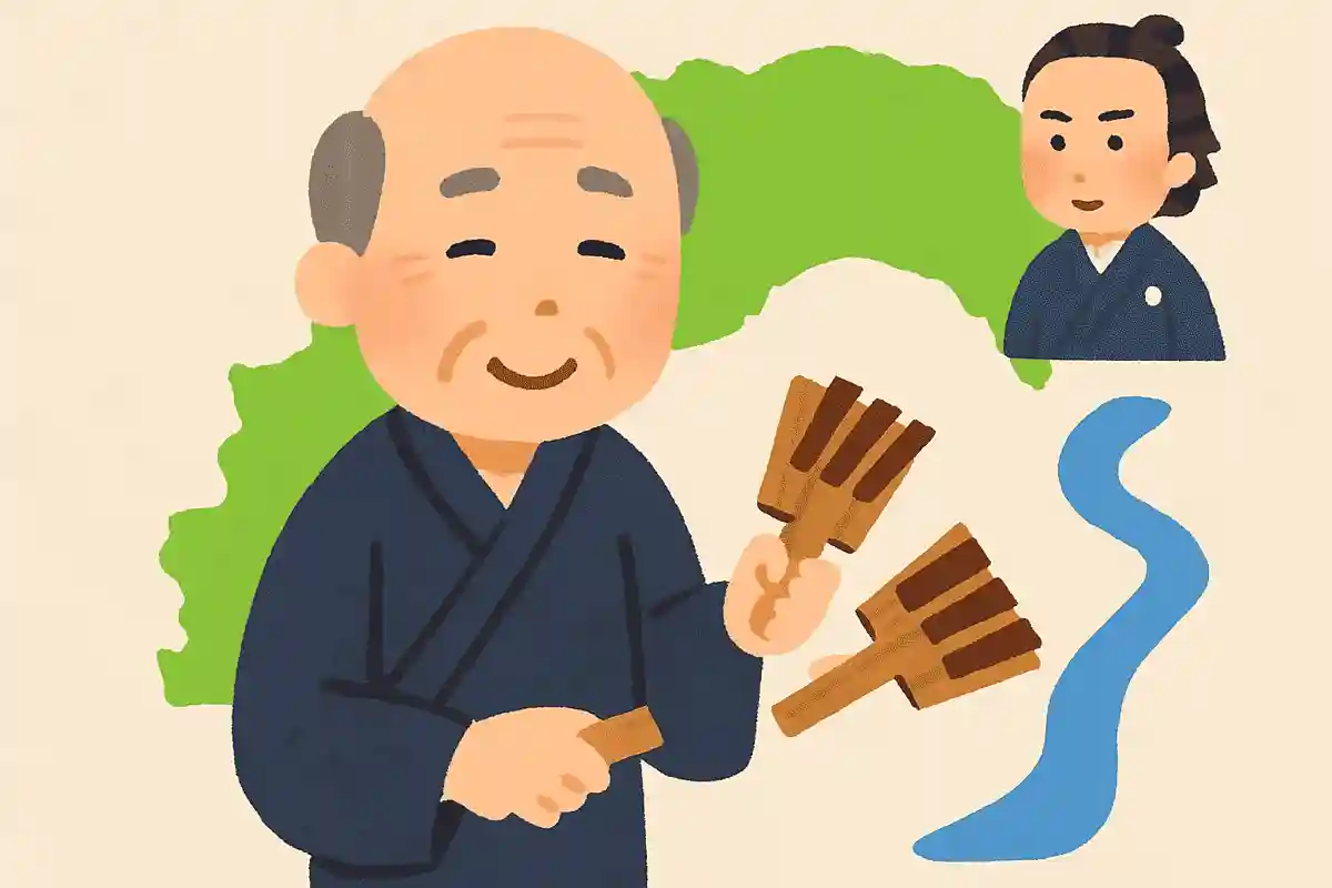 高知県の代表的なお座敷唄である「よさこい節」に欠かせない、木製の楽器を何と言うでしょうか？NEW!