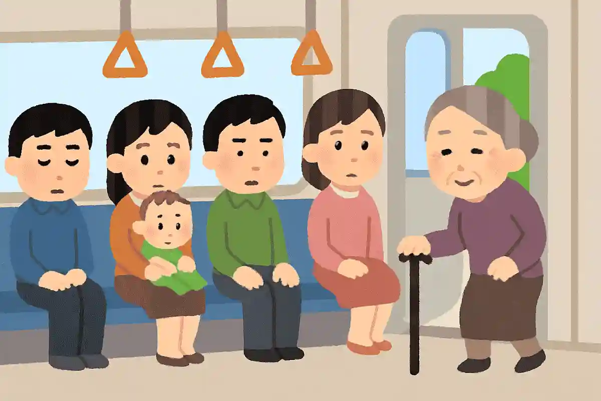 杖をついたおばあさんがバスに乗ってきましたが、誰も席を譲りませんでした。どうしてでしょうか?NEW!