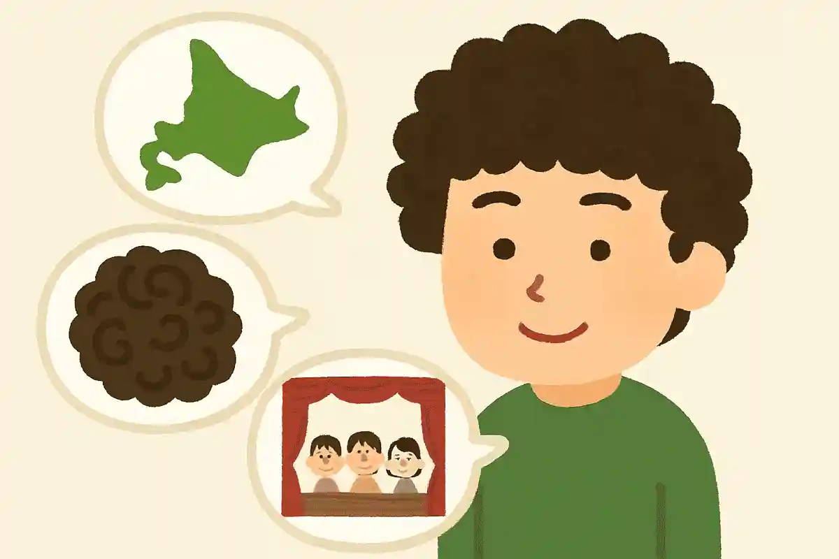 私は北海道出身です。天然パーマです。所属する演劇ユニットが大人気です。NEW!