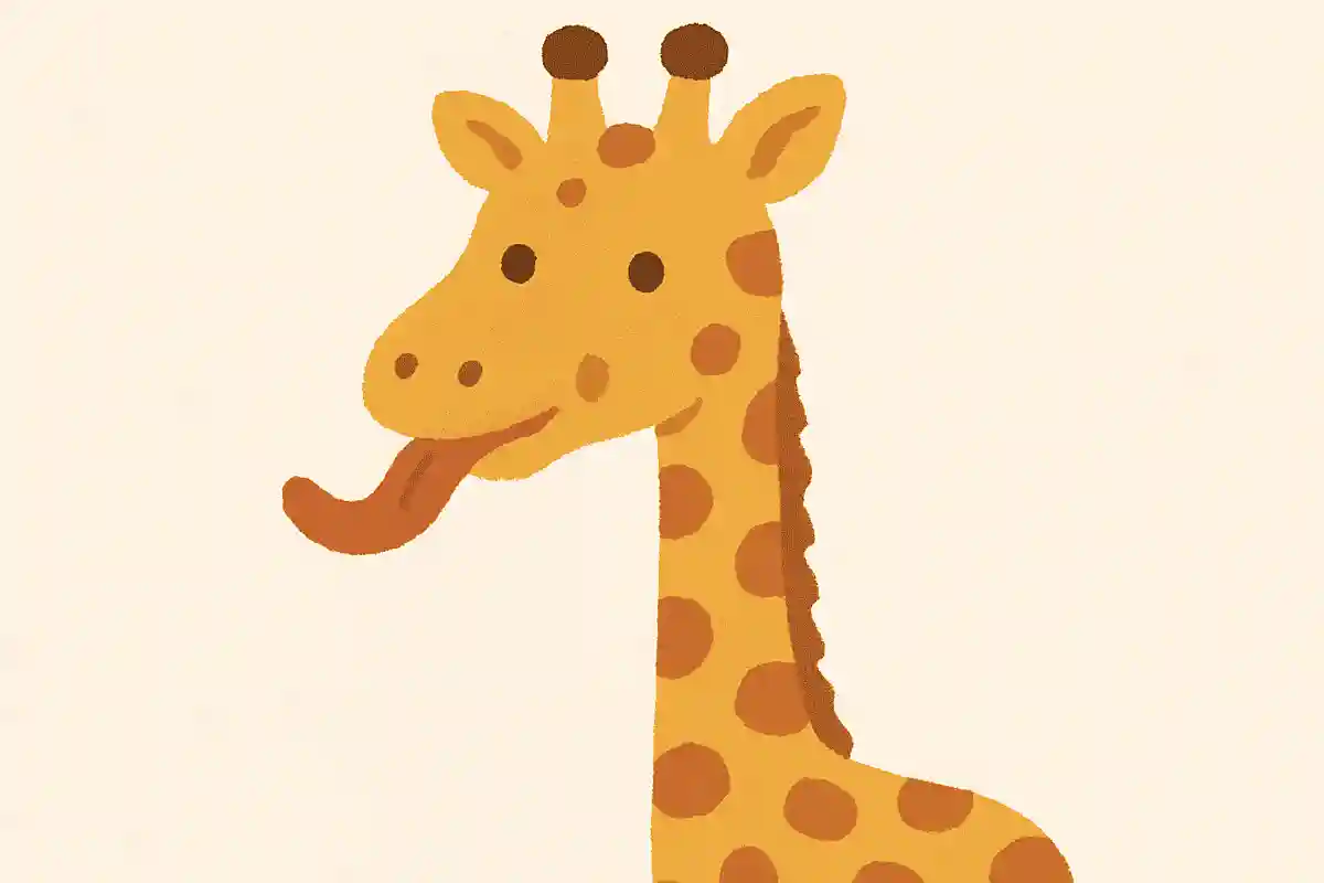 私は舌が長いです。模様があります。首が長いです。NEW!